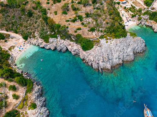 Fototapeta Naklejka Na Ścianę i Meble -  Agriosikia Beach, on the coast of Zakynthos, Greece