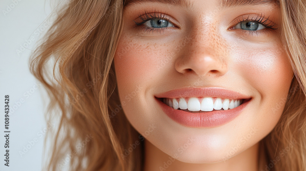 Radiant Smile And Sparkling White Teeth, With Subtle Shadows To Create Depth, All Presented On A Stark White Background Radiant Smile And Sparkling White Teeth, With Subtle Shadows To Create Depth, All Presented On A Stark White Background