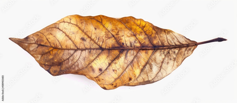 Tropical Dry Leaf Isolated on White Background Tropical Dry Leaf Isolated on White Background