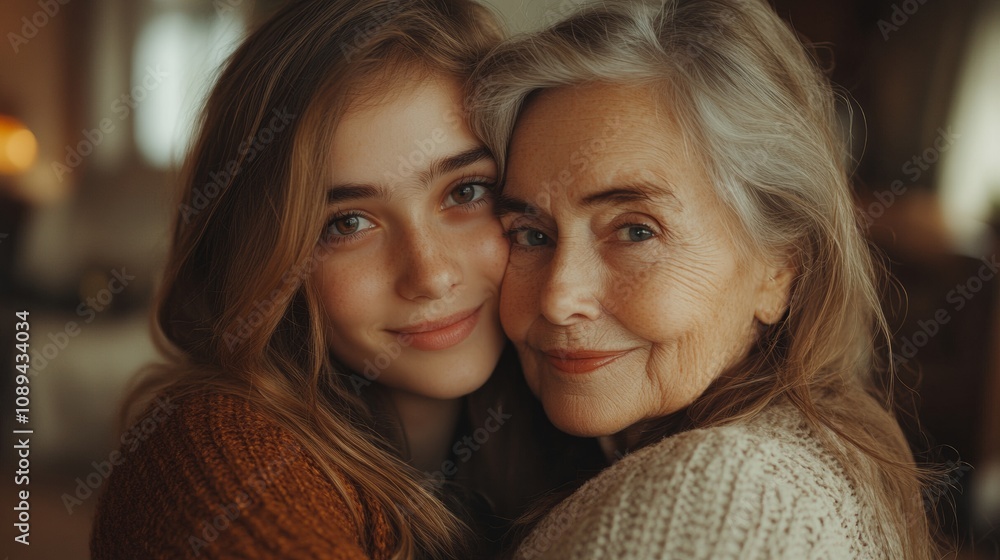 Warm Family Connection on National Pay Back Your Parents Day, Thanksgiving, and Mothers Day in Candid Portrait Warm Family Connection on National Pay Back Your Parents Day, Thanksgiving, and Mothers Day in Candid Portrait