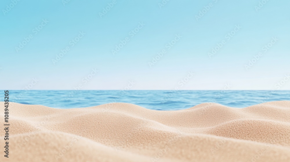 serene beach scene with soft sand and calm ocean waves serene beach scene with soft sand and calm ocean waves