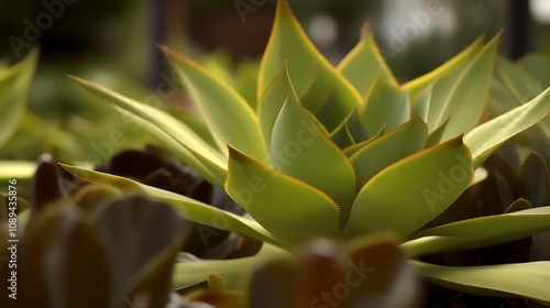 Agave Plant Close Up Showing Leaf Detail