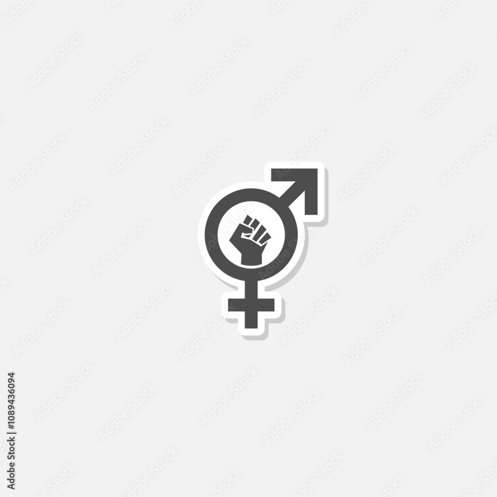 Gender sign fist icon sticker isolated on gray background Gender sign fist icon sticker isolated on gray background