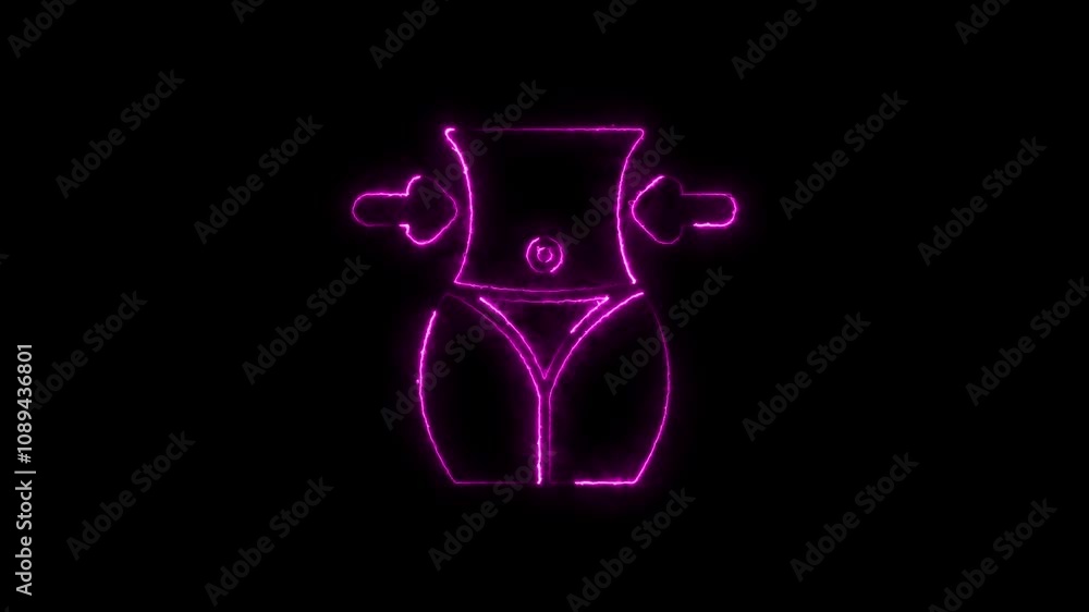 women waist line neon icon. Elements of Beauty and Cosmetics illustration icon.slim diet icon. women waist line neon icon. Elements of Beauty and Cosmetics illustration icon.slim diet icon.