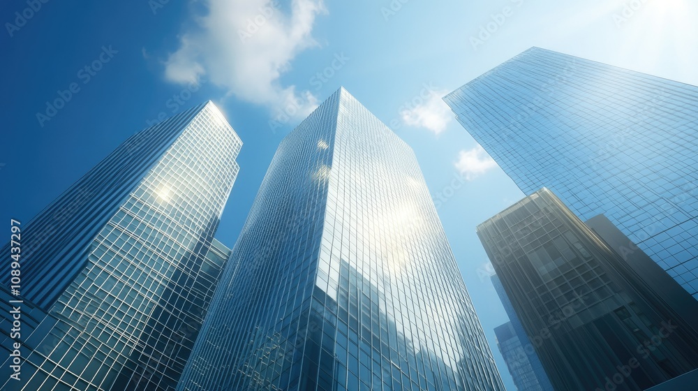 High-rise concrete structure with clean lines and clear blue sky, representing modern urban design and architecture.