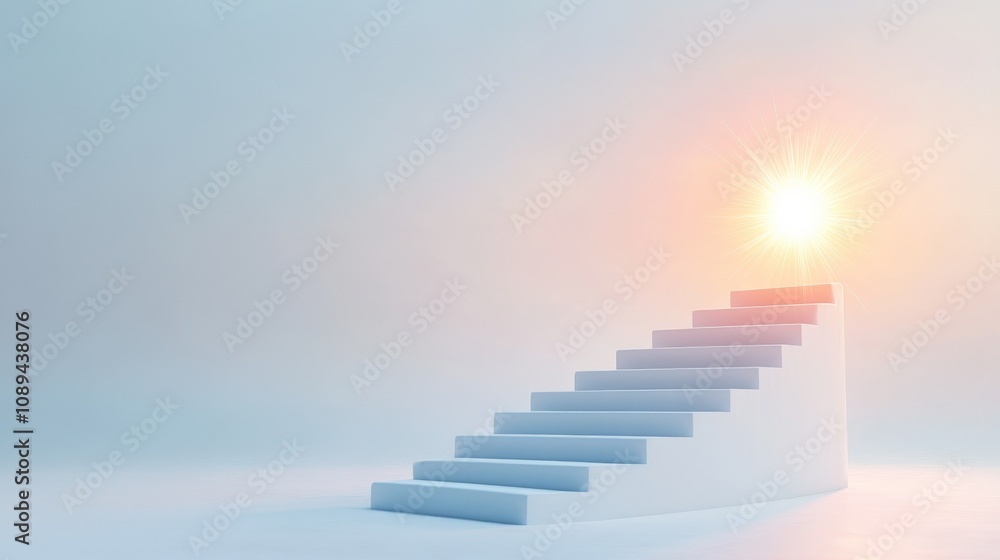 a staircase leading to a bright light symbolizing hope and progress a staircase leading to a bright light symbolizing hope and progress