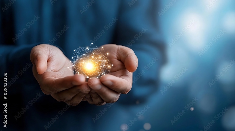 A vibrant visualization depicting a human hand holding a glowing 5G enabled IoT device surrounded by a web of connected systems and smart technological solutions A vibrant visualization depicting a human hand holding a glowing 5G enabled IoT device surrounded by a web of connected systems and smart technological solutions