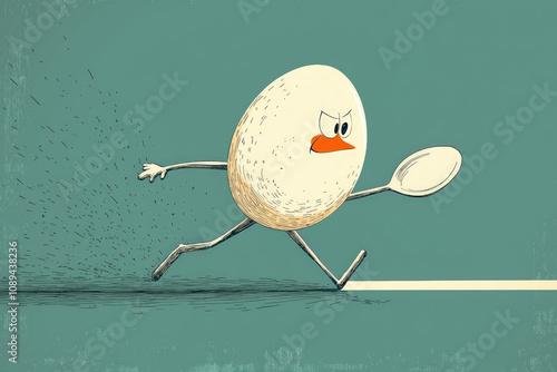 Egg And Spoon Race Vector