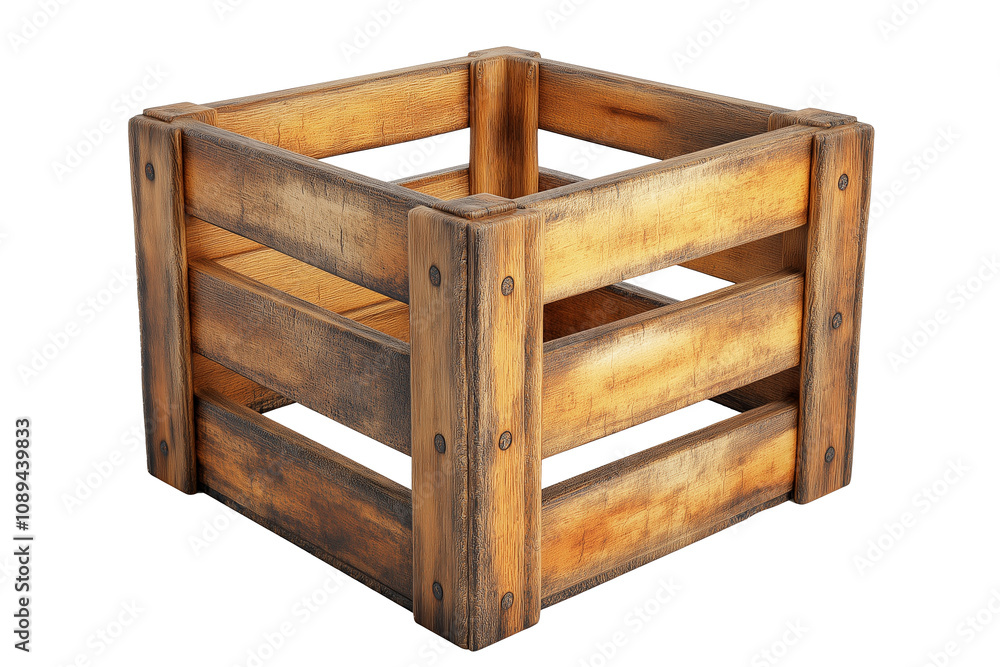 Beer bottles in an old wooden box on white background Beer bottles in an old wooden box on white background