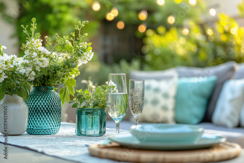 Outdoor Brunch Setting On A...