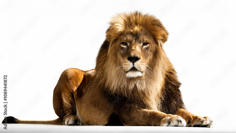 Obraz premium Lion on a white background.