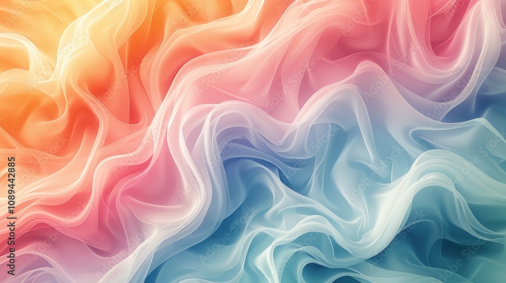 Abstract colorful fabric waves, pastel hues, flowing texture. Abstract colorful fabric waves, pastel hues, flowing texture.