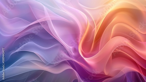 Abstract colorful flowing waves, vibrant hues, smooth texture, dynamic design.