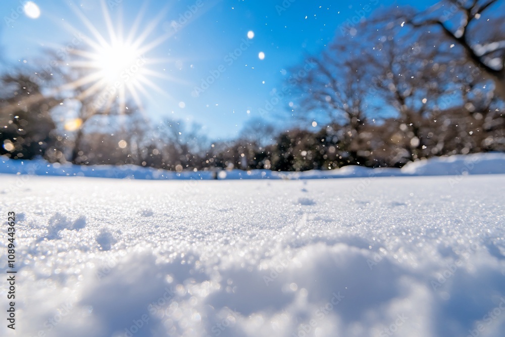 A snowy landscape under a bright sun, capturing a serene winter scene. A snowy landscape under a bright sun, capturing a serene winter scene.