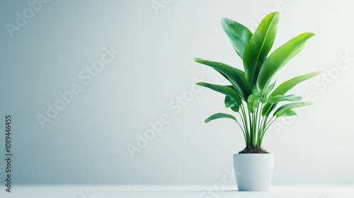 a vibrant green plant in a minimalist pot for modern decor