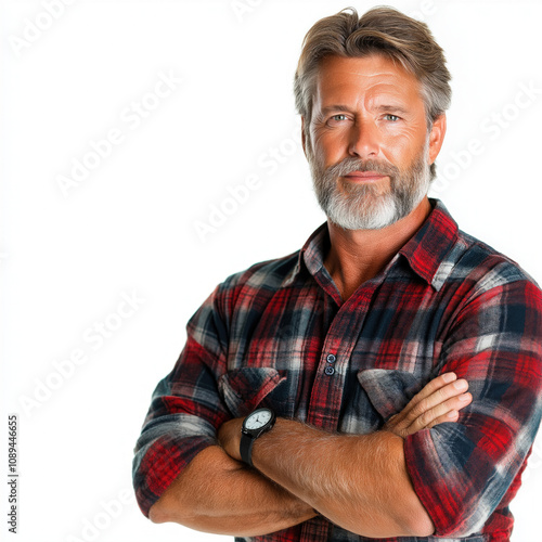 Older Casual Man Isolated
