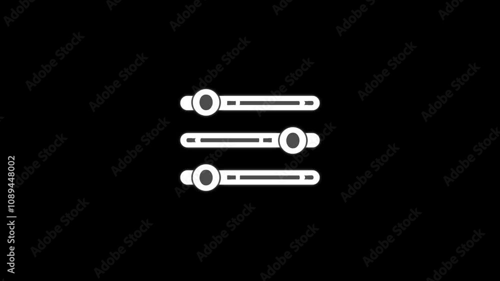 Sound mixer equalizer adjust animation. volume control slider bars icon animation.Abstract wave motion equalizer. Digital interface element. Seamless loop. Sound mixer equalizer adjust animation. volume control slider bars icon animation.Abstract wave motion equalizer. Digital interface element. Seamless loop.