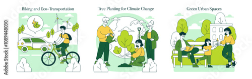 Green Lifestyle. Flat Vector Illustration