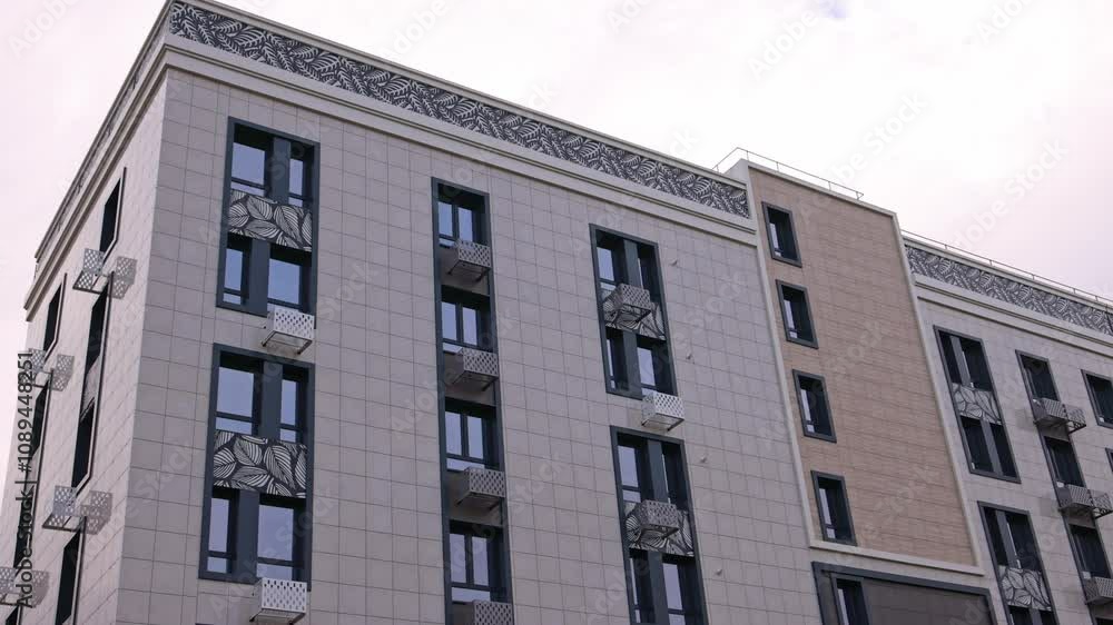 Modern new residential multi-storey building in Donbass November 19, 2024. Editorial video. Modern new residential multi-storey building in Donbass November 19, 2024. Editorial video.