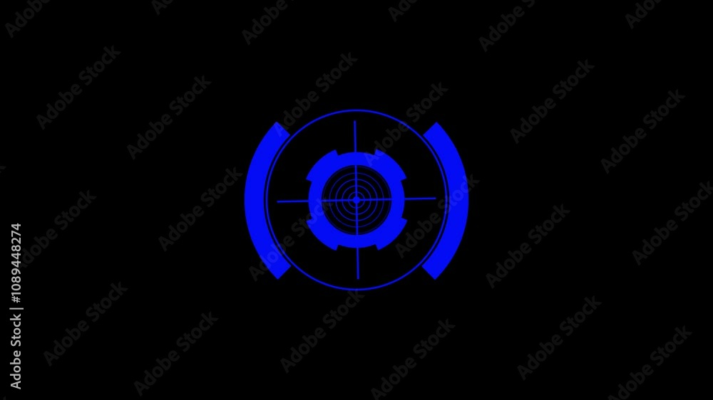 HUD Circle Target Searching on isolated black background. Futuristic circular scanning elements.PING Alpha.Circle HUD technological futuristic elements HUD Circle Target Searching on isolated black background. Futuristic circular scanning elements.PING Alpha.Circle HUD technological futuristic elements
