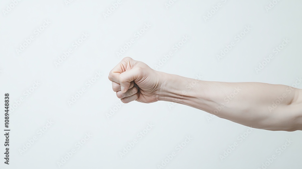 Symbol of strength and determination in a fist Symbol of strength and determination in a fist