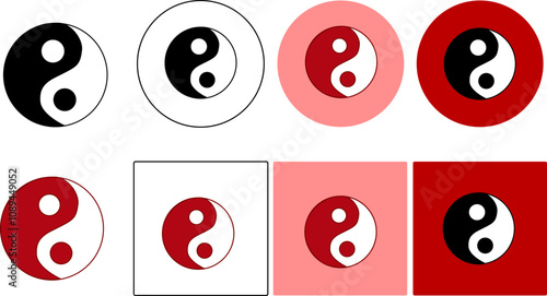 Yin Yang icon logo on white background. vector graphic illustration