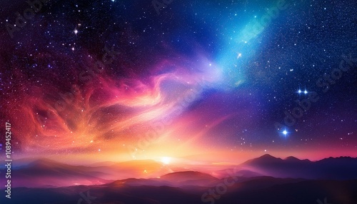 galactic background with colorful