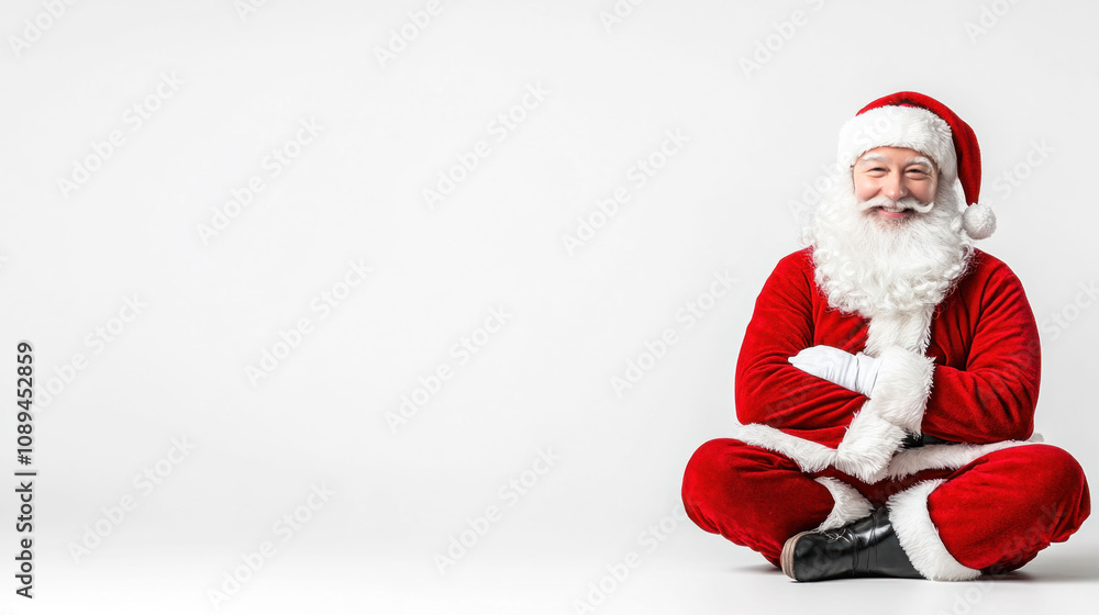 Santa Claus with Glasses in Snowy Red Suit Santa Claus with Glasses in Snowy Red Suit