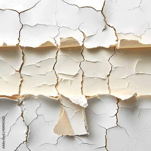 transparent adhesive tape or strip isolated with ripped paper remain with white shades, simple style, png