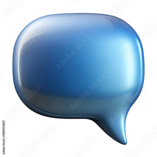 Blank 3D speech bubble icon for web design and communication