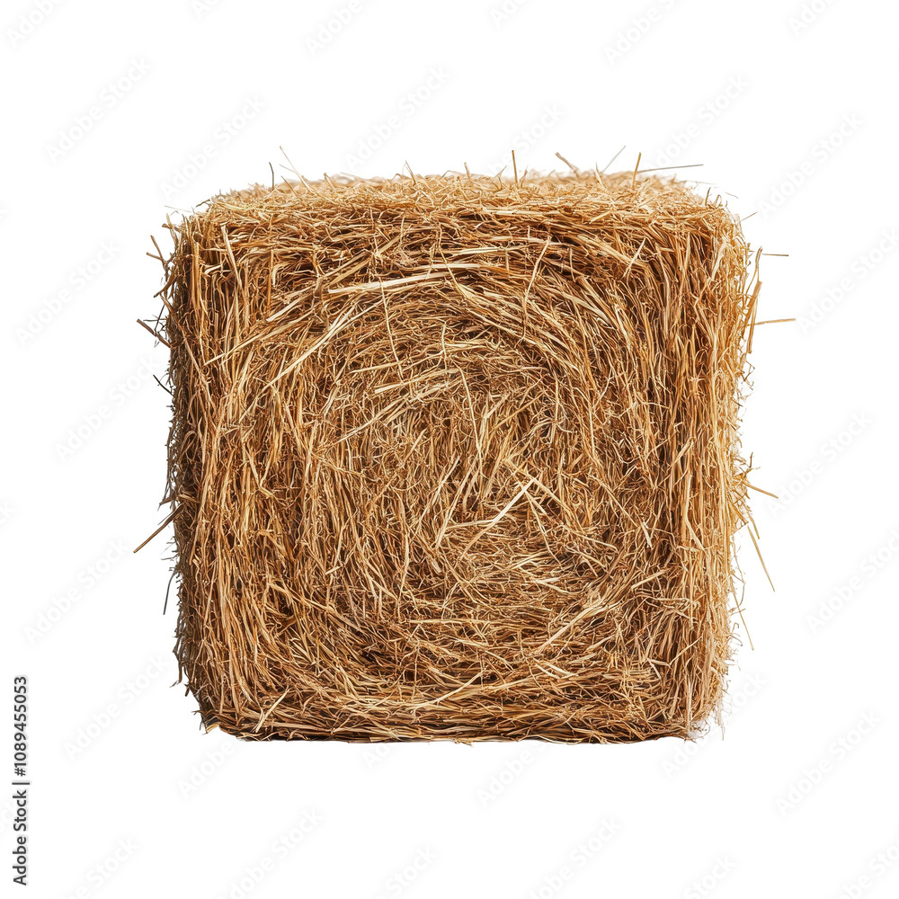 Square hay bale for farming and rural settings. transparent background Square hay bale for farming and rural settings. transparent background