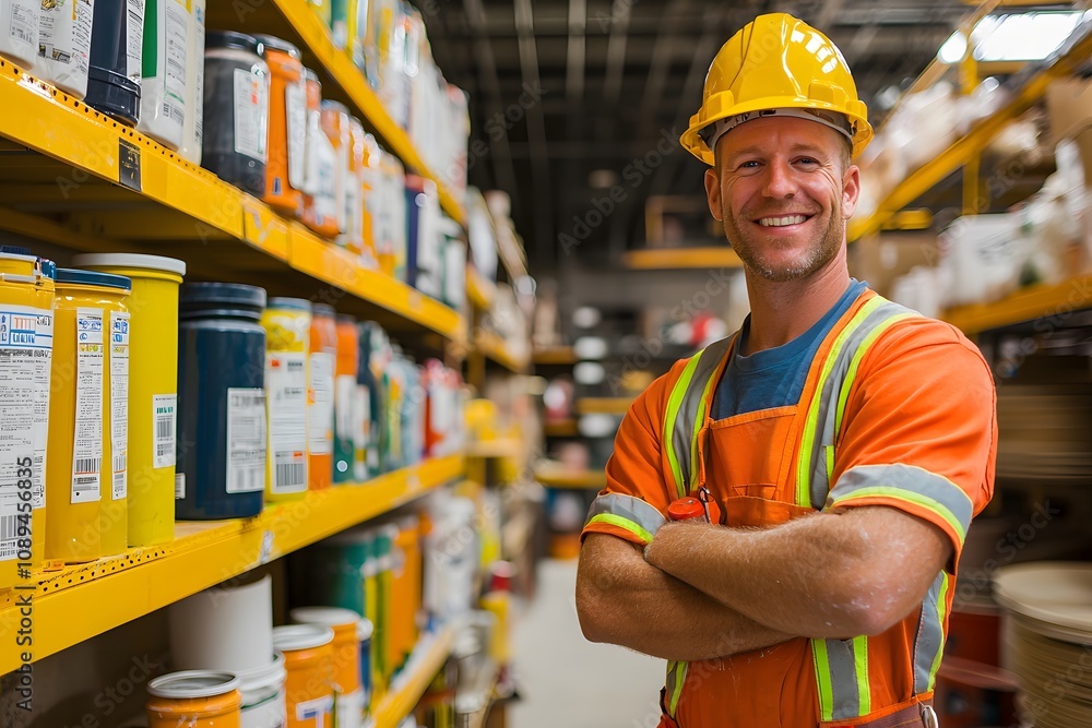 Construction Store Interior with Shelves and Painting Canes – DIY Supplies, Home Improvement, and Renovation Essentials Construction Store Interior with Shelves and Painting Canes – DIY Supplies, Home Improvement, and Renovation Essentials