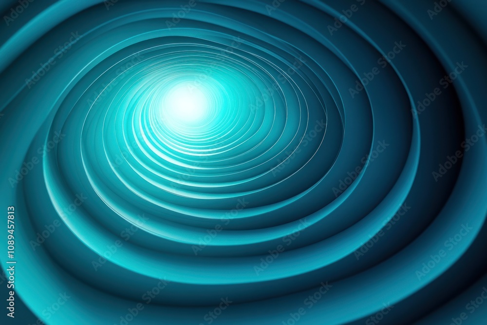 Abstract Teal Spiral Tunnel Leading To Light Abstract Teal Spiral Tunnel Leading To Light