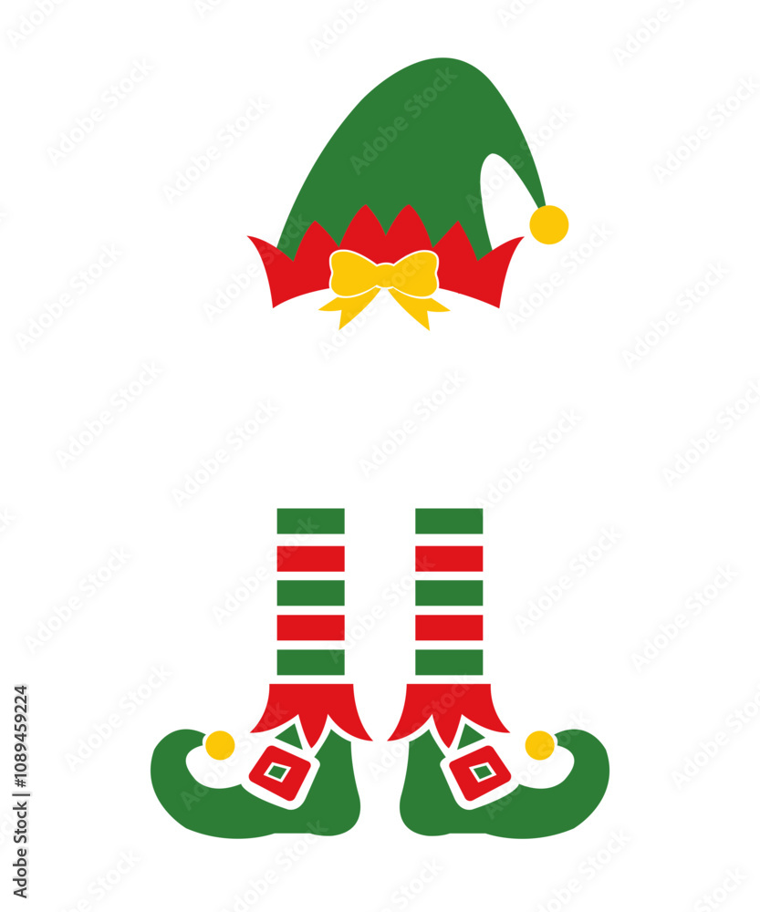 Elf christmas clip art design on plain white transparent isolated background for card, shirt, hoodie, sweatshirt, apparel, card, tag, mug, icon, poster or badge Elf christmas clip art design on plain white transparent isolated background for card, shirt, hoodie, sweatshirt, apparel, card, tag, mug, icon, poster or badge