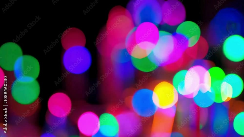 Colorful Bokeh Lights on Black Background Colorful Bokeh Lights on Black Background