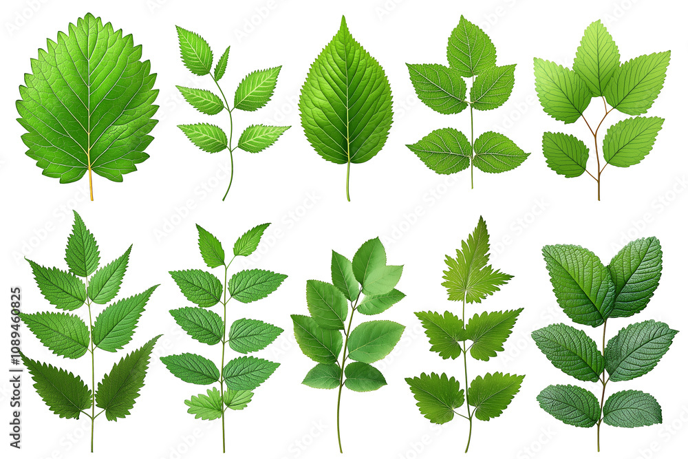 Set of tropical leaves isolated on white background. Tropical leaves exotic foliage. Set of tropical leaves isolated on white background. Tropical leaves exotic foliage.