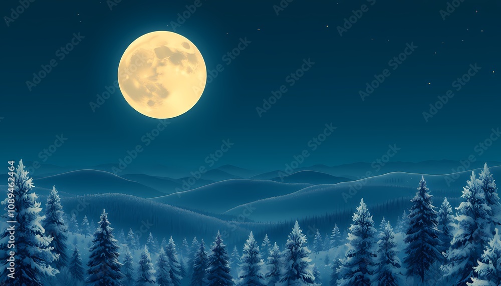 Full Moon Winter Landscape Full Moon Winter Landscape