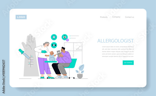 Medical Visits for Inclusive Children. Flat Vector Illustration