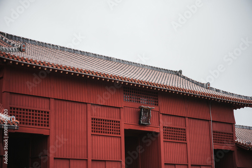 Foto View of Shurijo Castle in Okinawa, Japan.