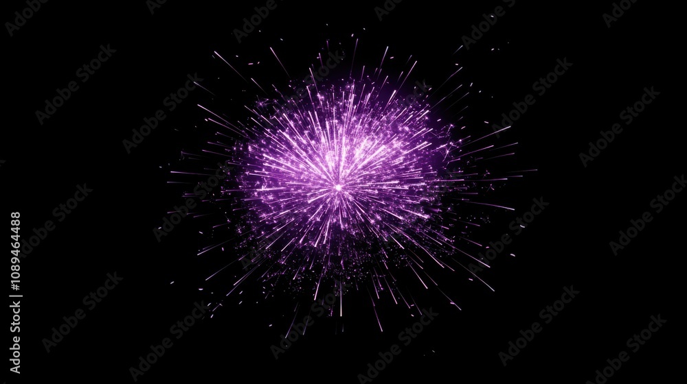 Fireworks in purple and silver against a pitch-black sky, leaving room for writing at the bottom. Fireworks in purple and silver against a pitch-black sky, leaving room for writing at the bottom.