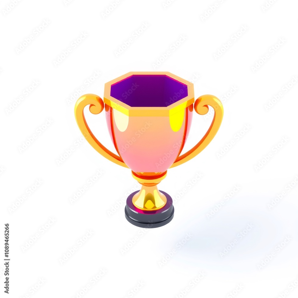 3D render of a golden trophy cup isolated on white background. 3D render of a golden trophy cup isolated on white background.
