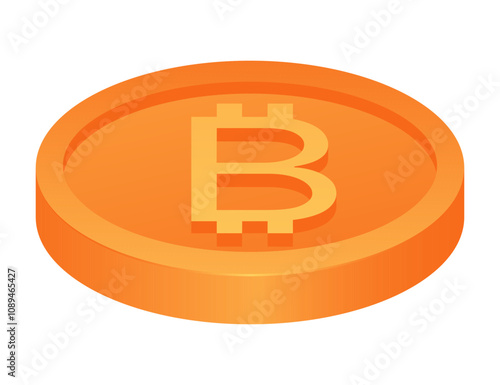 Bitcoin gold coin. Bitcoin cryptocurrency symbol.