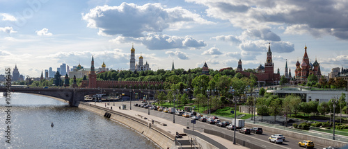 View of the Kardashovskuju embankment with the bridge luzhkov photo