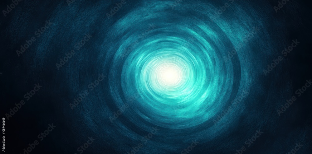 Abstract swirling teal tunnel leading to light Abstract swirling teal tunnel leading to light