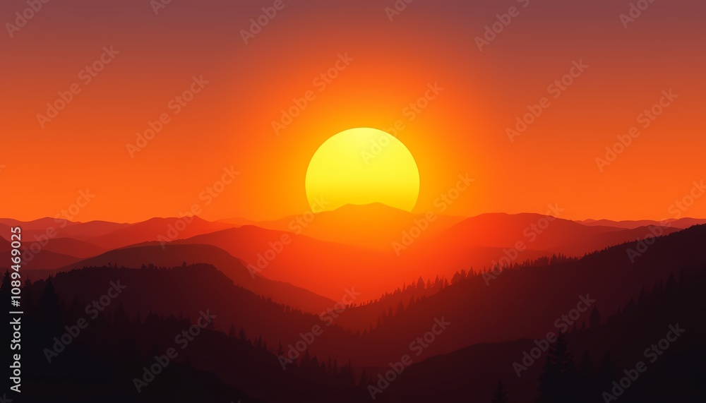 Fototapeta premium Sunset over Mountains