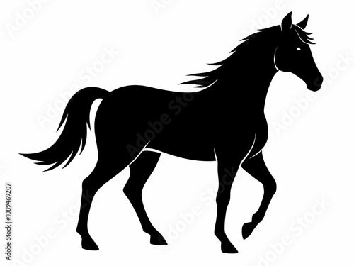 Horse silhouette vector animal black on a white background