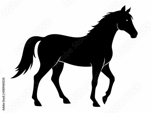 Horse silhouette vector animal black on a white background