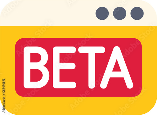 Simple, modern and colorful icon of a beta version software