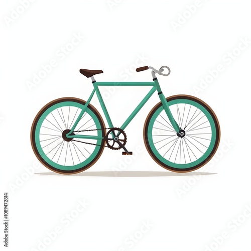 A single, minimalistic bicycle icon with two wheels and handlebars, centered on a transparent or white background. Symbolizing eco-friendly transportation and sustainable travel. photo