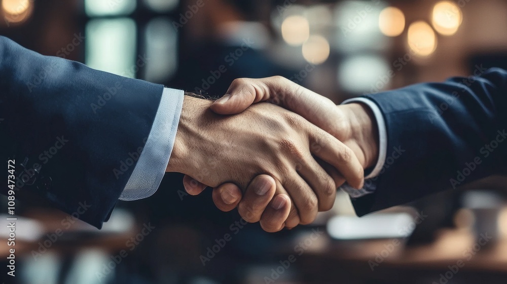 A close-up of two business professionals shaking hands, symbolizing agreement, partnership, or collaboration in a professional setting. A close-up of two business professionals shaking hands, symbolizing agreement, partnership, or collaboration in a professional setting.